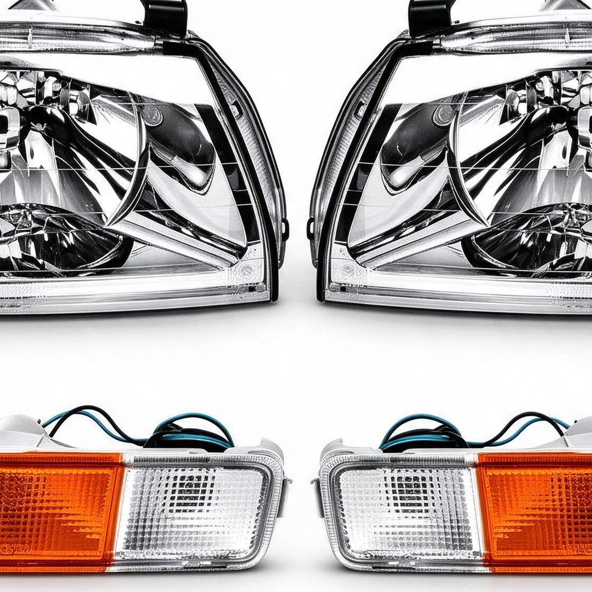 Head Light Big and Bar Lamp AM Set of 4 Suitable for Mitsubishi Triton 2006-2015 - XQ1