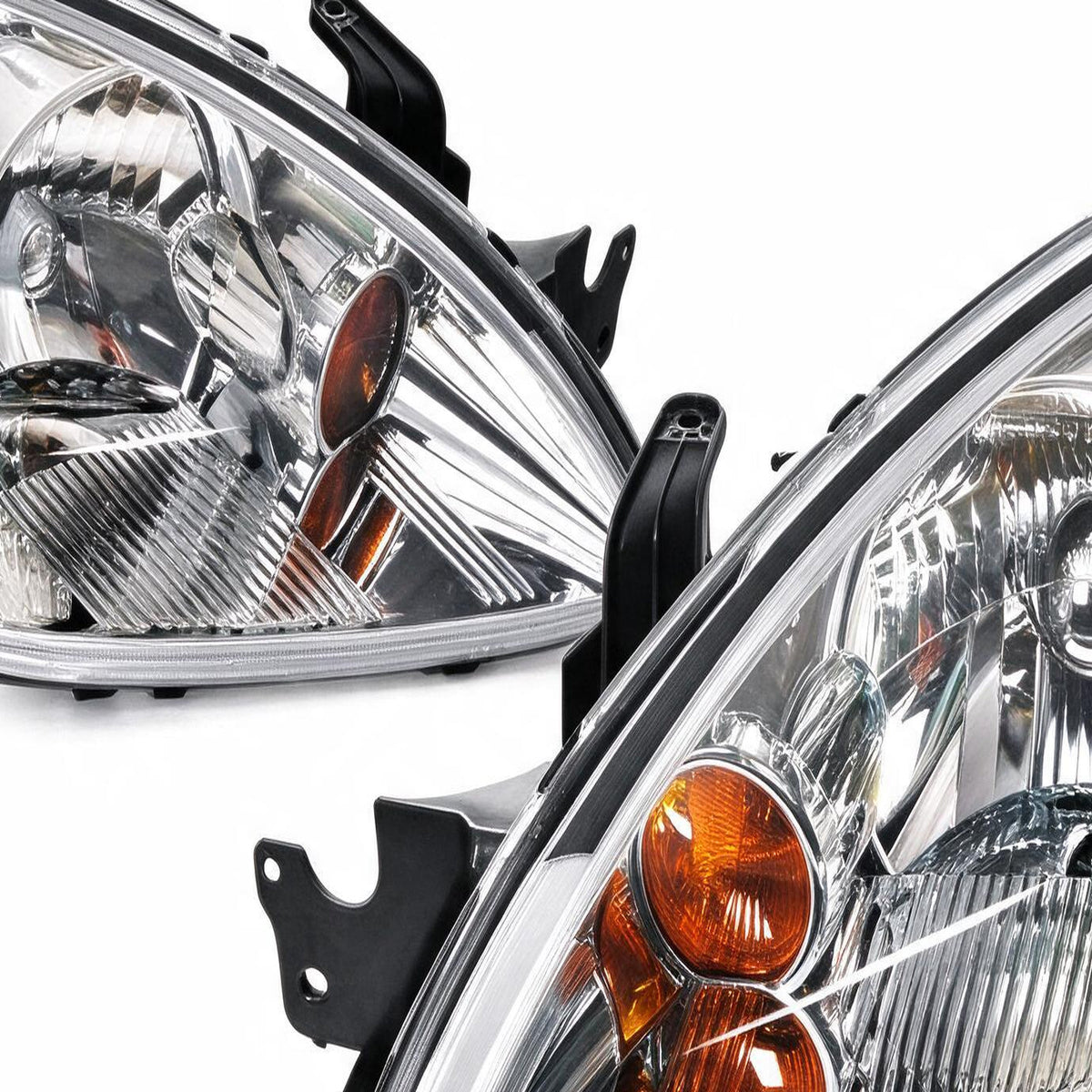 Chrome Headlight Assembly Set LH RH Suitable for Mitsubishi Lancer CH 2003-2012 - XQ1