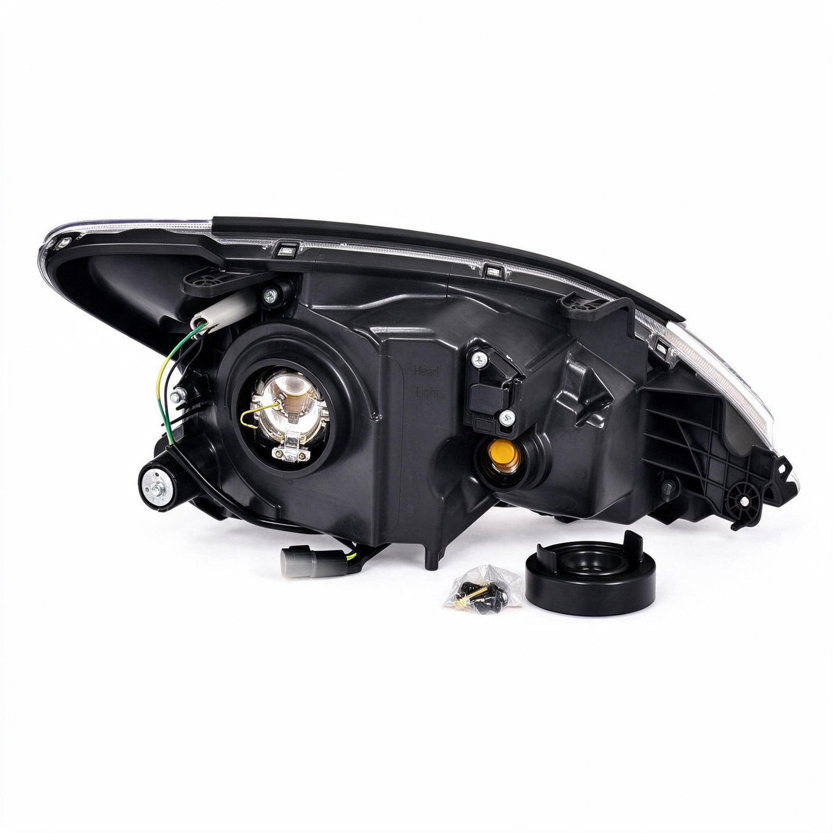 Head Light Assembly Black with LED Globes Suitable for Mitsubishi Lancer CH - ZT2