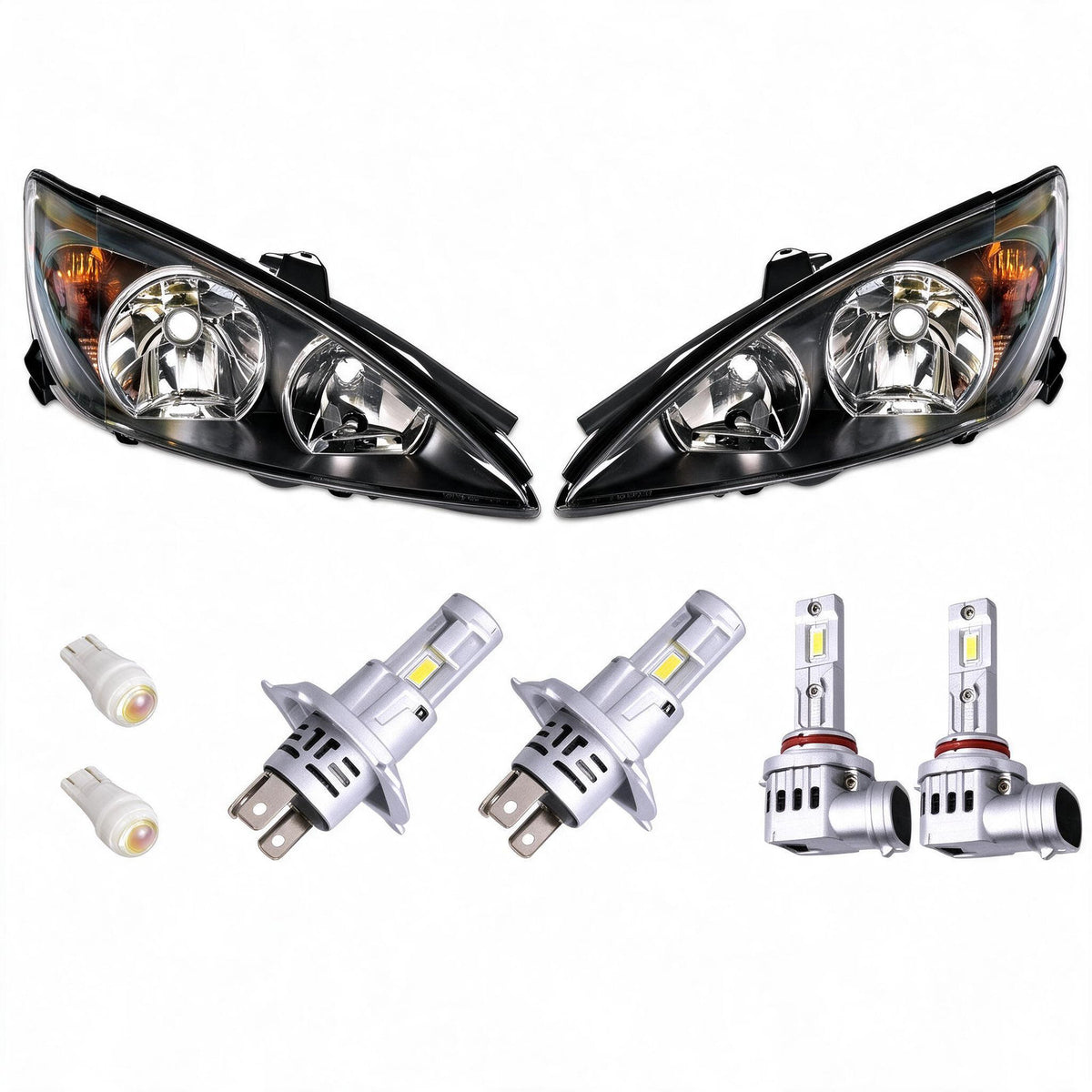 Head Light Assembly Black with LED Globes Set Suitable for Toyota Camry CV36 - BD1
