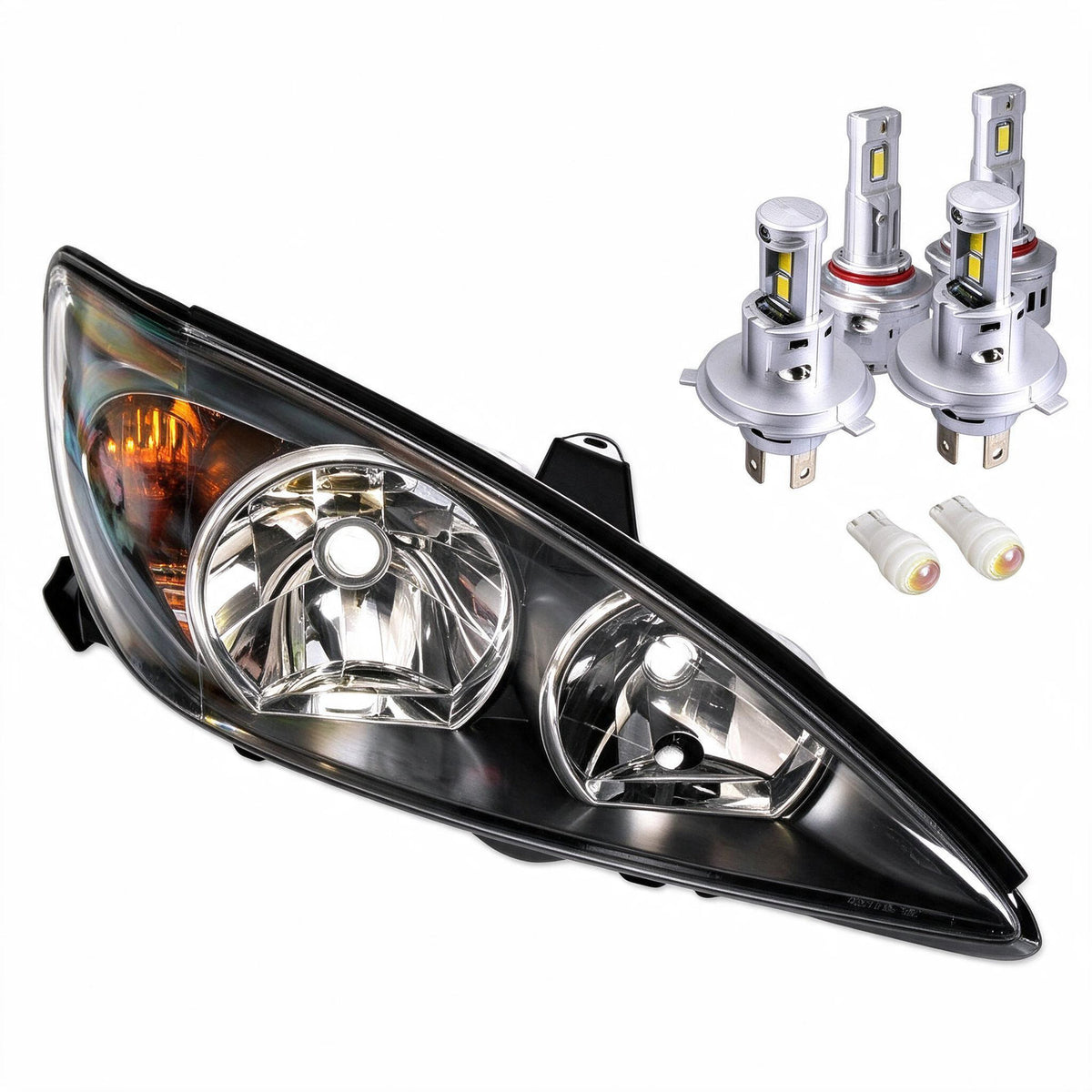Head Light Assembly Black with LED Globes Set Suitable for Toyota Camry CV36 - BD2