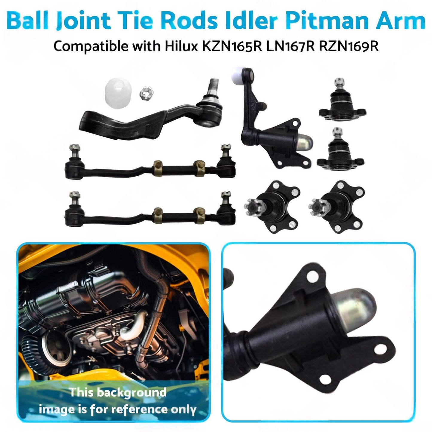 Ball Joint Tie Rods Idler Pitman Arm Suitable for Hilux LN167R RZN169R KZN165R
