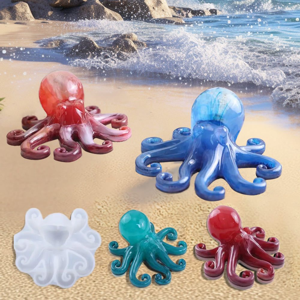 ?2PCS Octopus Mold Silicone Epoxy Resin Casting Mould 3D Sea Animal Display Mold