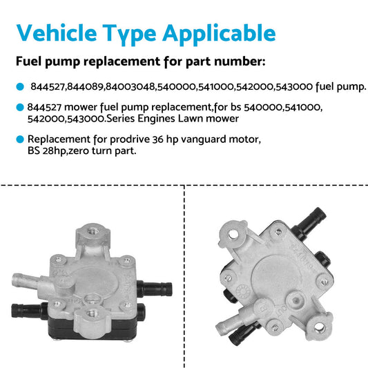Fuel Pump 844527 Suitable For Selected Briggs  and  Stratton Vanguard Motors
