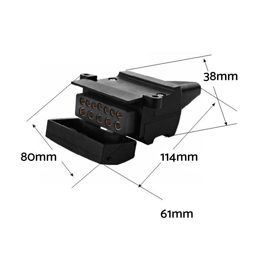 12 Pin Flat Female Socket Trailer Connector Suitable for Car Caravan 82072BL