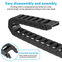 10mm x 20mm Drag Chain Cable Carrier 1Meter Open Type with End Connectors Plastic