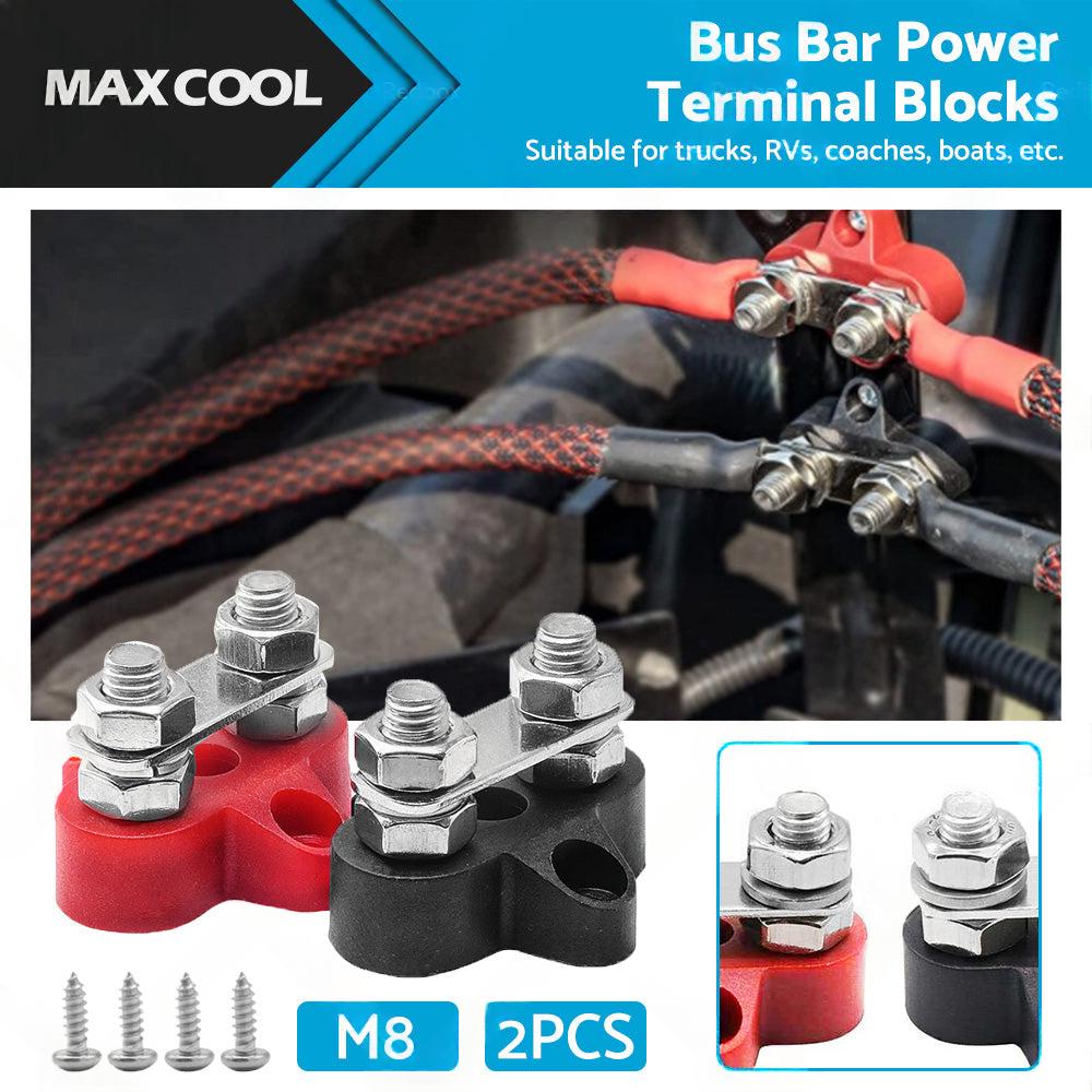 Bus Bar Terminal Blocks Heavy Duty M8+M8 Positive Power Distribution Studs