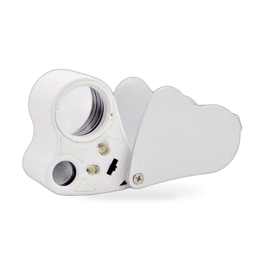 Jewelry Loupe Magnifier 30X 60X With LED Light 2 Lens Illuminated Loupe