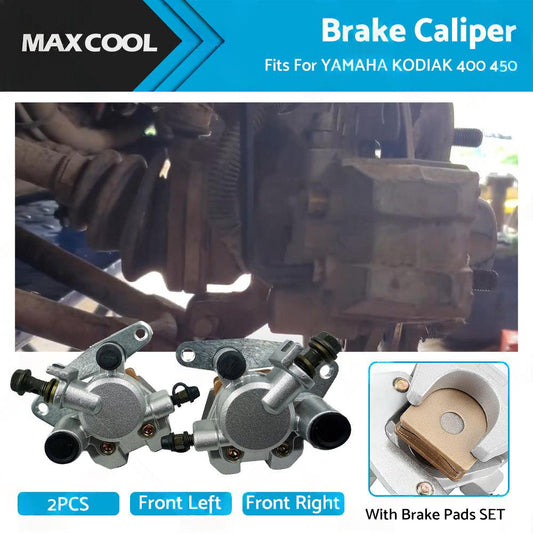 Front LeftRight BRAKE CALIPER with Brake Pads Set Fit For YAMAHA KODIAK 400 450