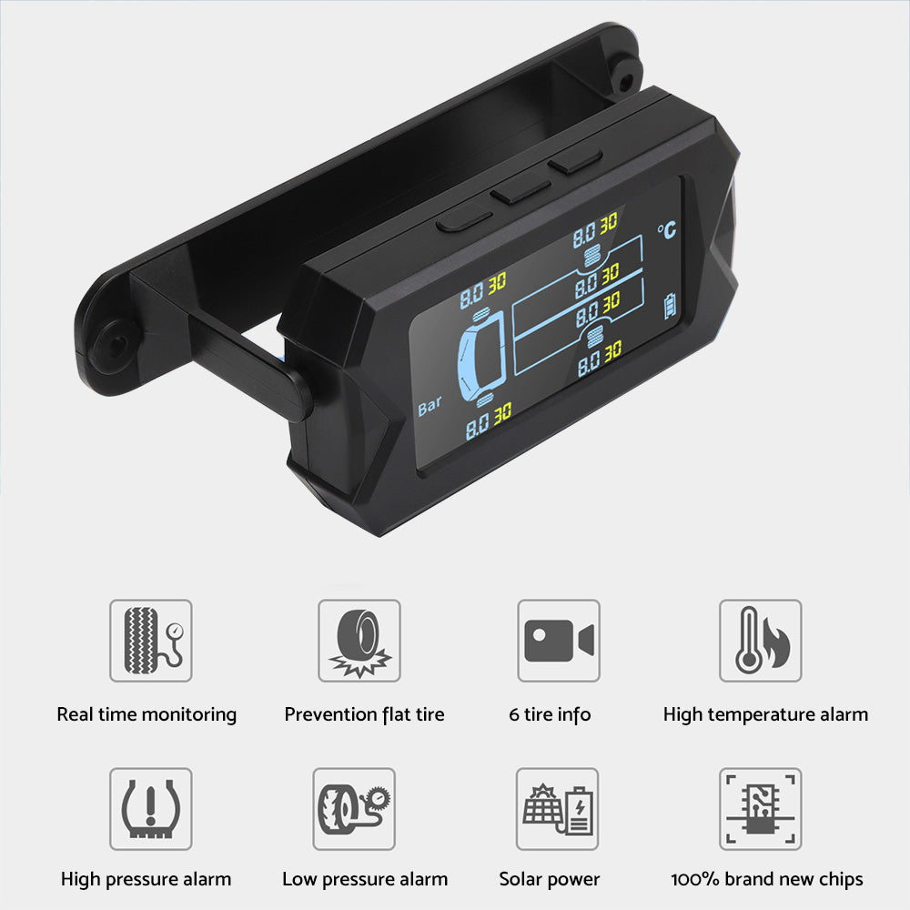 Tyre Pressure Monitoring System with 6 Wheel Sensors Suitable For Caravan, Truck, Trailer & Solar Vehicles