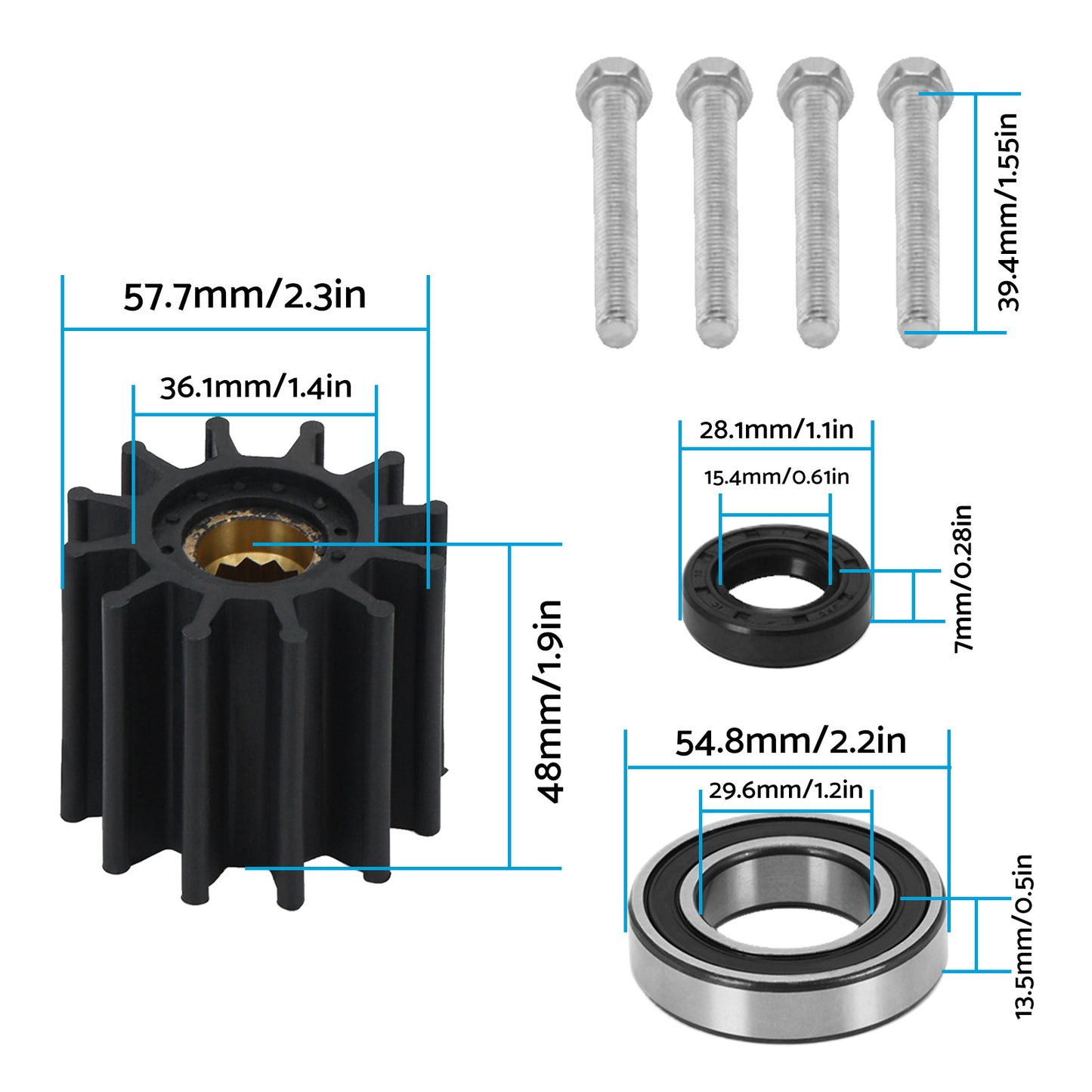 {{ Impeller Seal Water Pump Rebuild Kit Suitable for Many Volvo Penta 3.0 4.3 5.0 }} - Buy Car Parts Online at {{ Kaka Auto Parts }}.