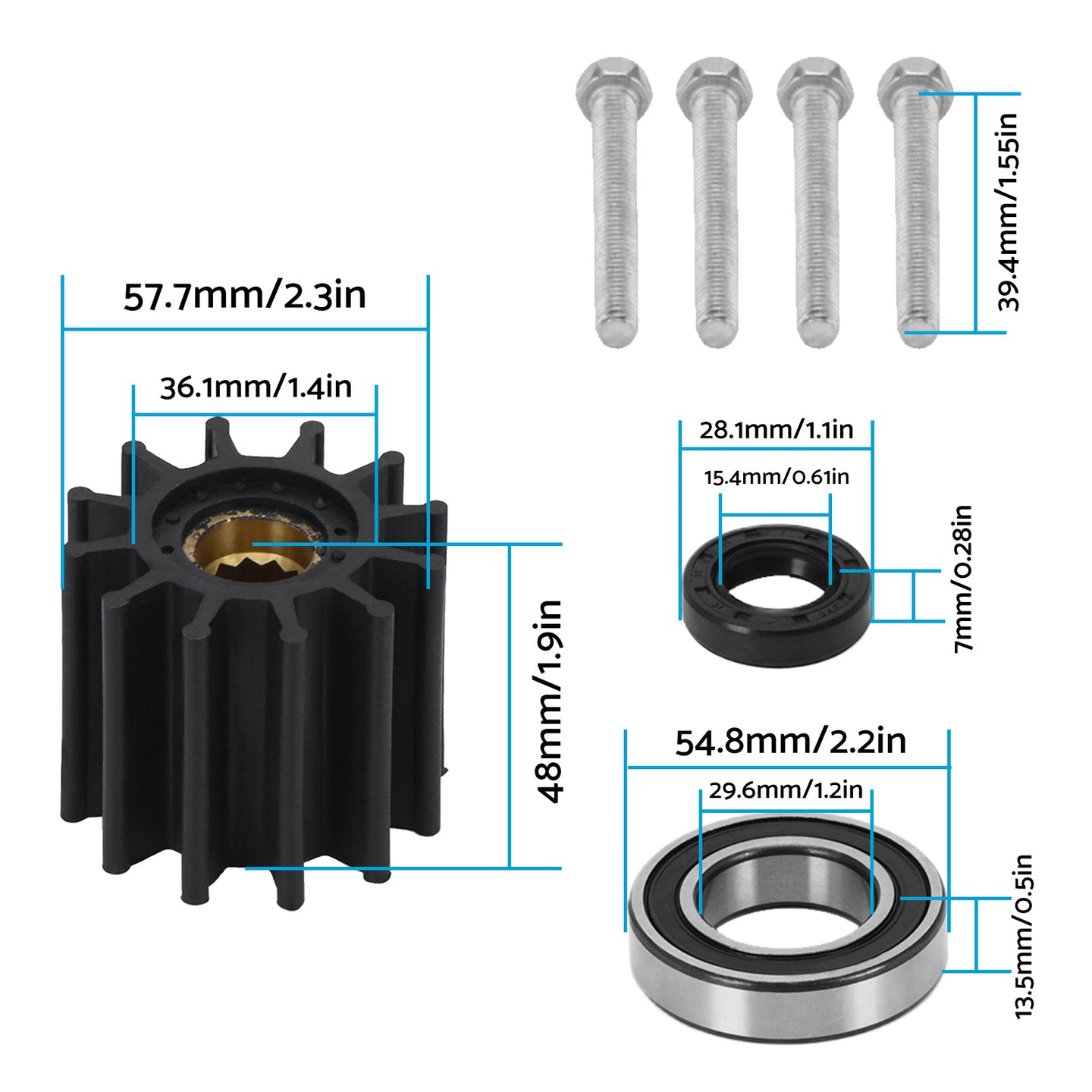 {{ Pump Rebuild Kit+ Raw Water Sea Impeller Pump Suitable for Volvo Penta 21212799 }} - Buy Car Parts Online at {{ Kaka Auto Parts }}.