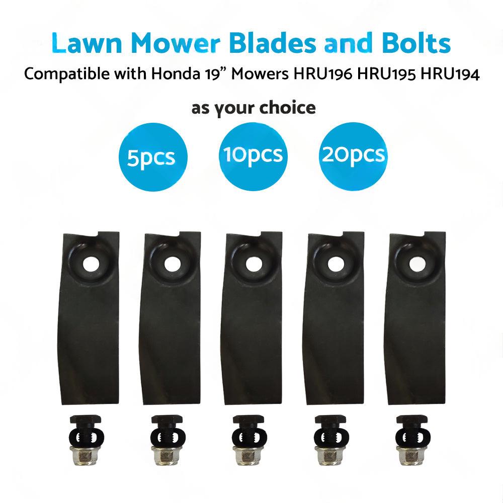 5/10/20x Lawn Mower Blades and Bolts For Honda19  Mowers HRU196 HRU195 HRU194