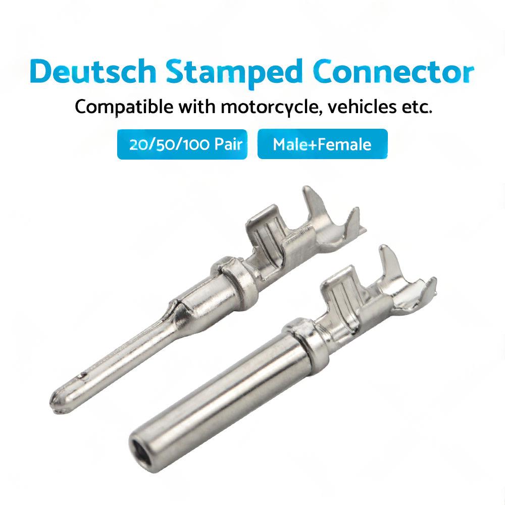 20 or 50 or 100 Pair Deutsch Solid Terminal No. 16 Stamped Contact Pins Male Female