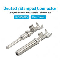 20 or 50 or 100 Pair Deutsch Solid Terminal No. 16 Stamped Contact Pins Male Female