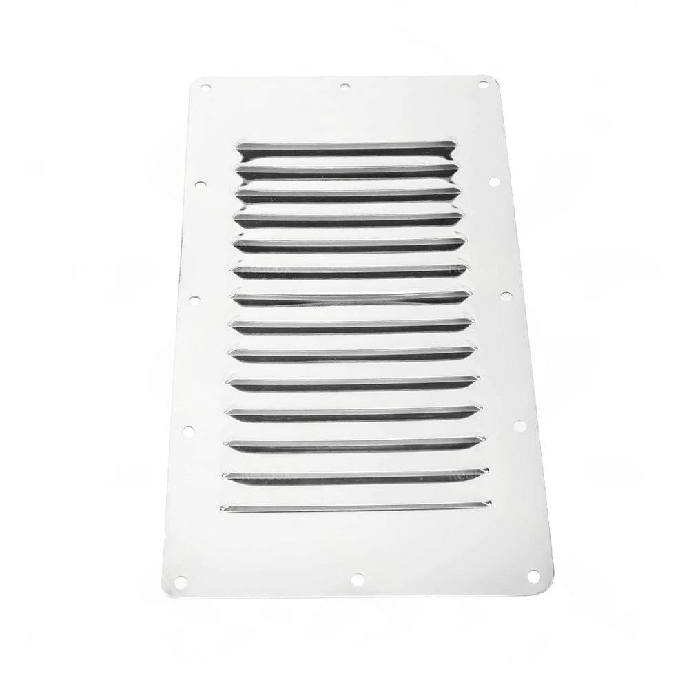 2 x Stainless Steel Rectangular 14 Louvre Air Vent, Caravan, Boat, Wall Eave