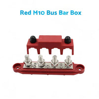 2PCS M10 4 Post 250A DC 48V Studs Bus Bar Power Distribution Box Terminal Block