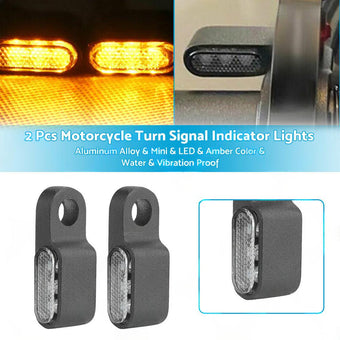 compare product 2x Mini LED Motorcycle Turn Signal Indicators Suitable For Amber Blinker Light ¡§C Black 3LED