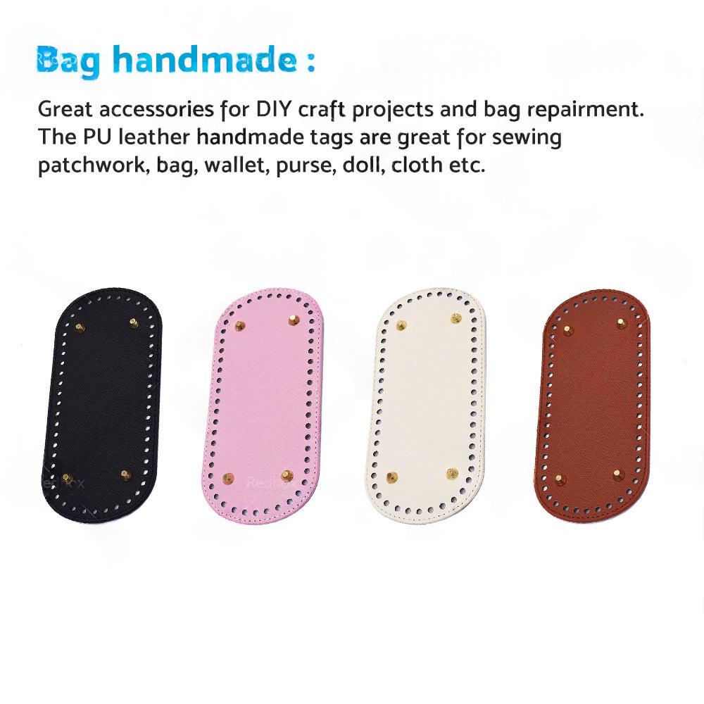 8PCS PU Leather Shaper Base Pad DIY Crochet Bag Bottom Oval Knitting Accessories