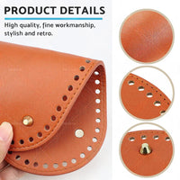 8PCS PU Leather Shaper Base Pad DIY Crochet Bag Bottom Oval Knitting Accessories