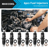 6PCS Diesel Fuel Injectors Fits For Nissan Patrol GQ Y60 TD42 TD42T 1988-1997