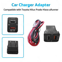 TYPE C  VOLT  QC 3. 0 USB CHARGER Suitable for Toyota Hilux Prado BLUE LED 12v