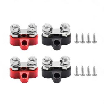 compare product 2x 5/16-Inch M8+M8 Bus Bar Terminal Blocks Positive & Negative Distribution Stud