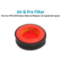 Air  and  Pre Filter For MTD OHV140cc Ride on Mowers 751-14628 951-14628