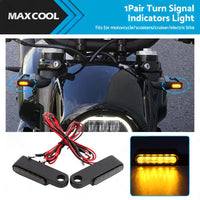 2X Black Motorcycle LED Mini Turn Signal Blinker Light Amber For Harley Davidson
