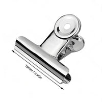 6/12PCS Stainless Steel Bulldog Paper Clip Metal Office Binder Grip Clamp 75mm