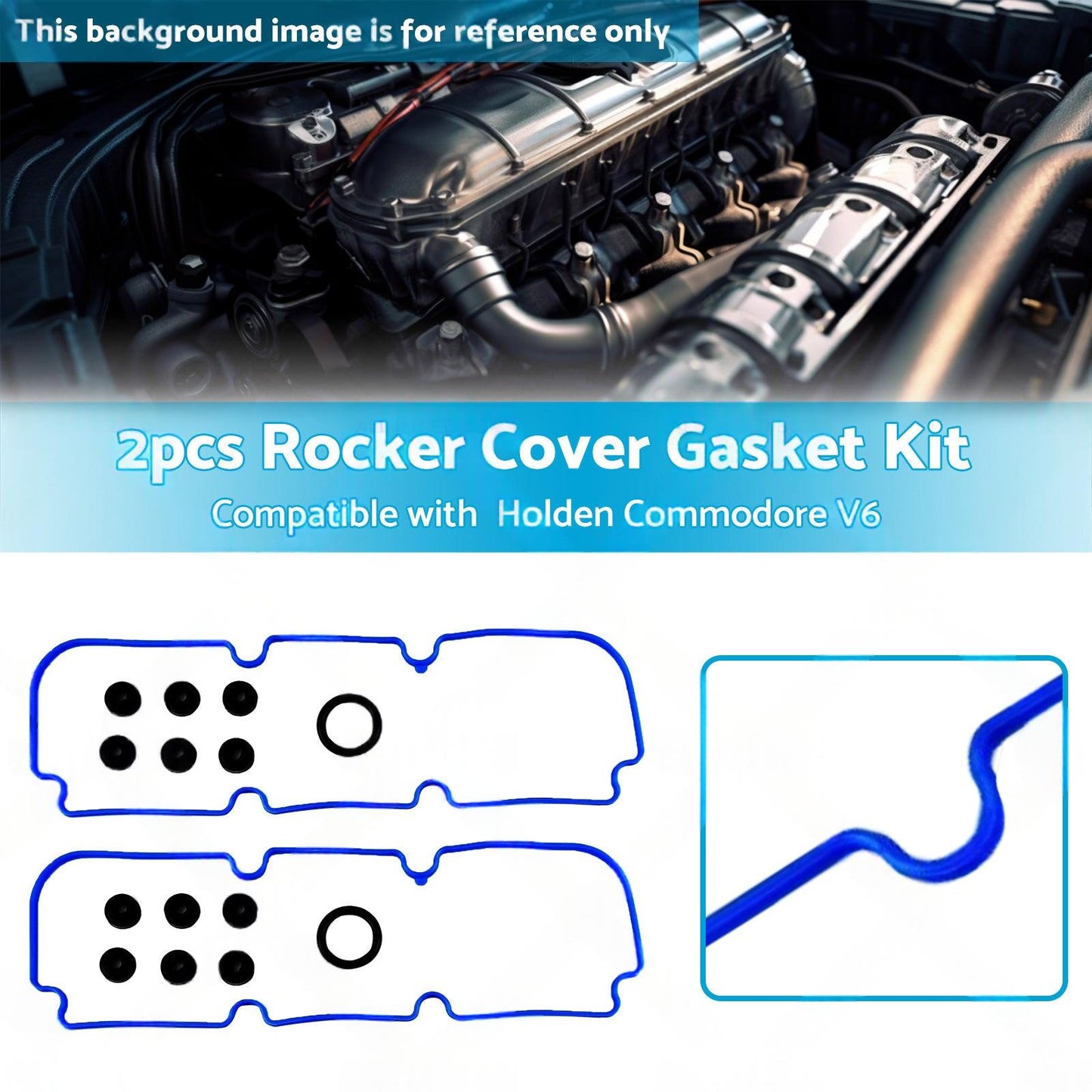 2x Rocker Cover Gasket Kit Suitable for Holden Commodore VG VQ VN VP V6 3. 8L
