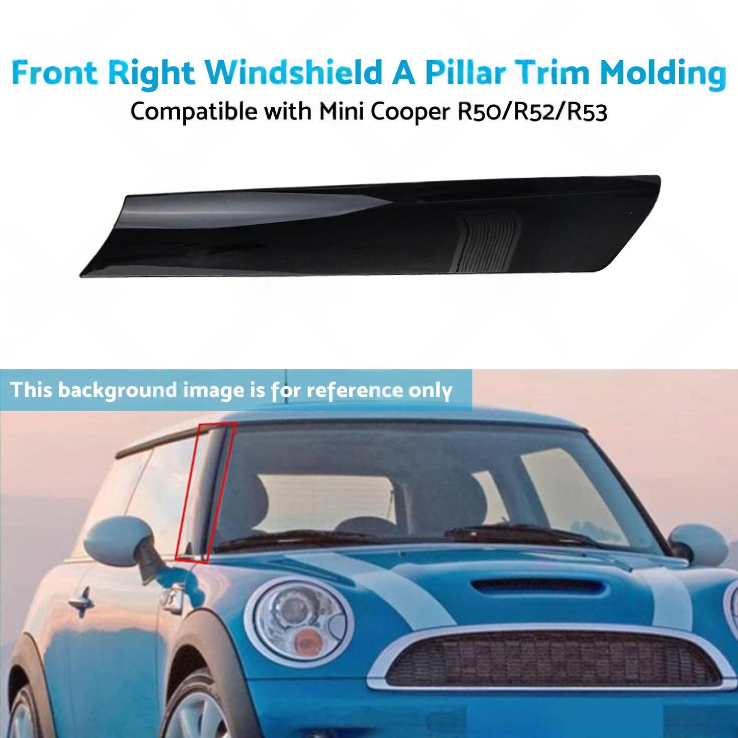 Windshield A Pillar Trim Molding Front Right Suitable for BMW Mini R53 R50 R52