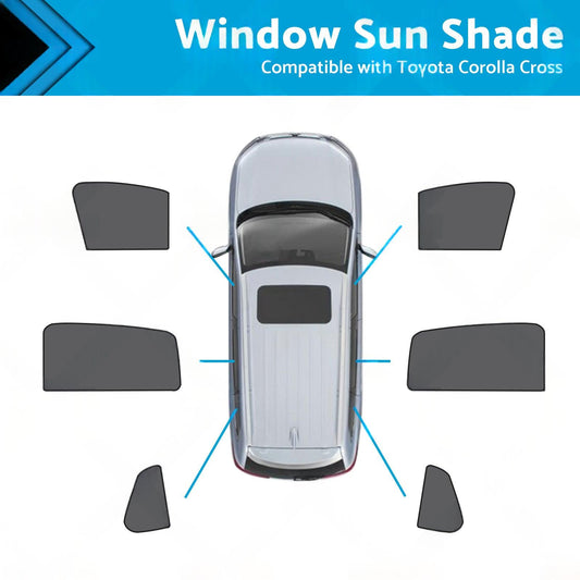 Front & Rear Window Magnetic Mesh Sun Shade Suitable For Toyota Corolla Cross