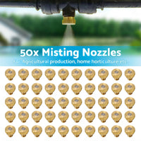 50x Brass Misting Nozzles 0.024 inch Suitable For Cooling System Water Mister Sprinkle