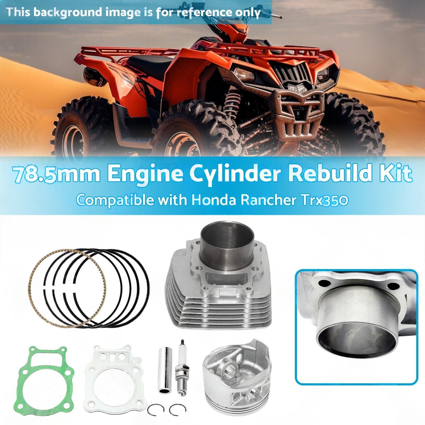 78.5mm Engine Cylinder Rebuild Kit Suitable For Honda TRX350 Rancher 2000-2006