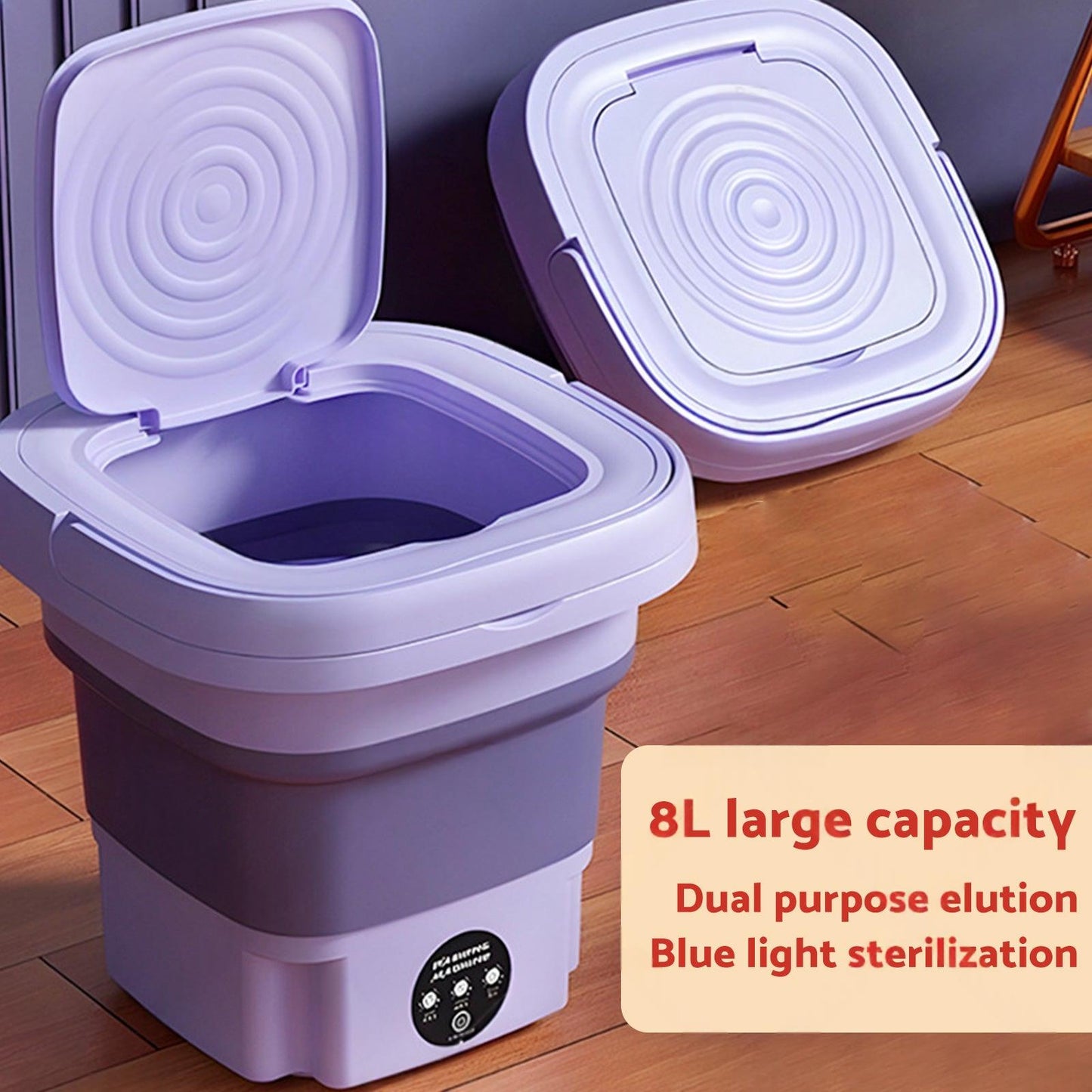 8L Foldable Portable Washing Machine with 3 Modes Deep Cleaning Automatic Washer 240V