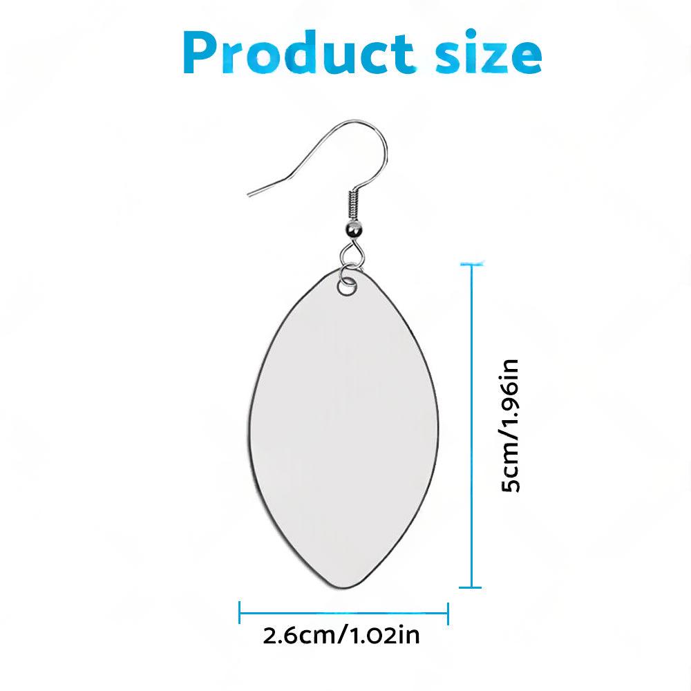 48PCS Sublimation Blank MDF Rugby Earring Double-Sided w  Hook and Jump Ring DIY