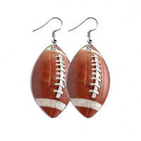 48PCS Sublimation Blank MDF Rugby Earring Double-Sided w  Hook and Jump Ring DIY