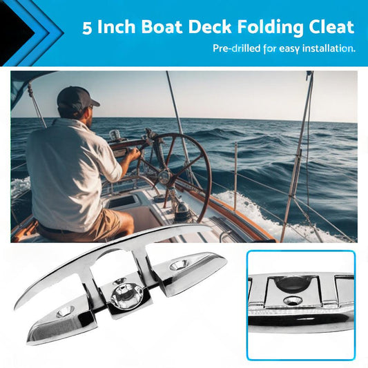 Boat Deck Foldable Cleat Portable 5 Inch Detachable Pre-drilled Cleats Part