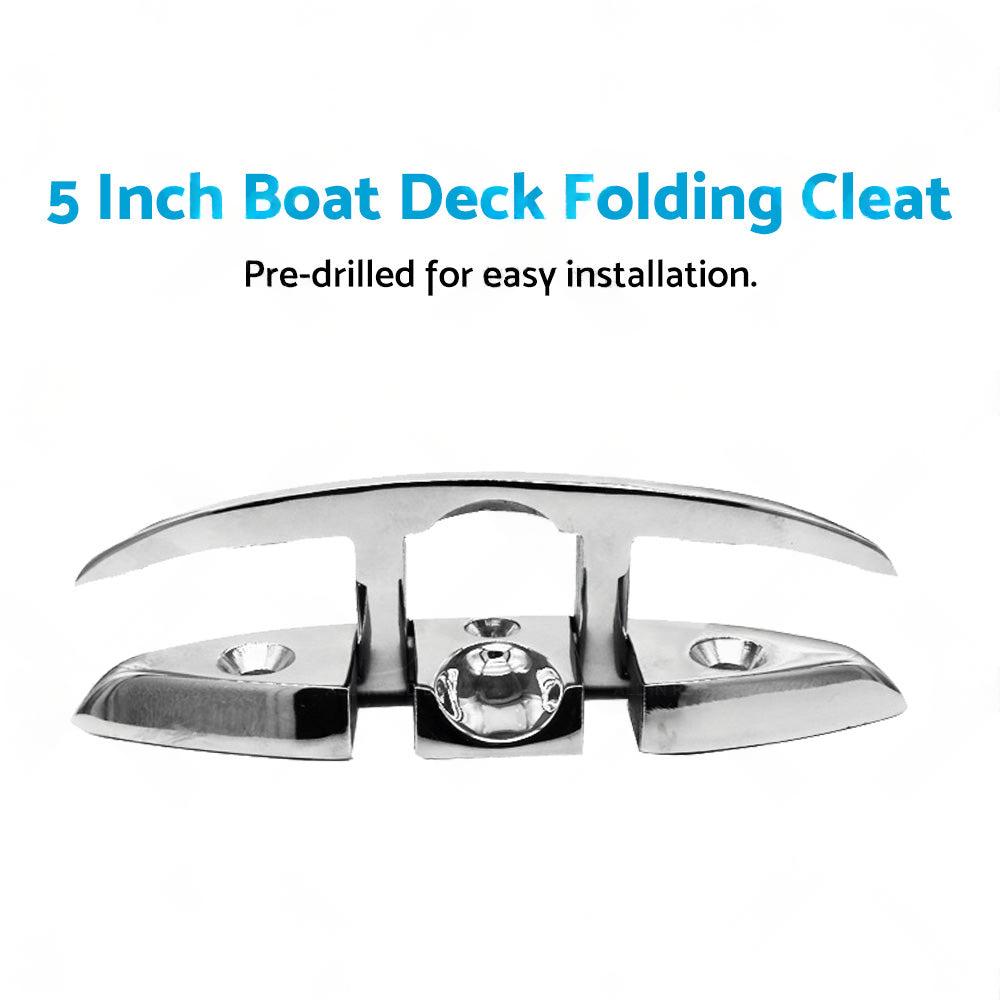 Boat Deck Foldable Cleat Portable 5 Inch Detachable Pre-drilled Cleats Part