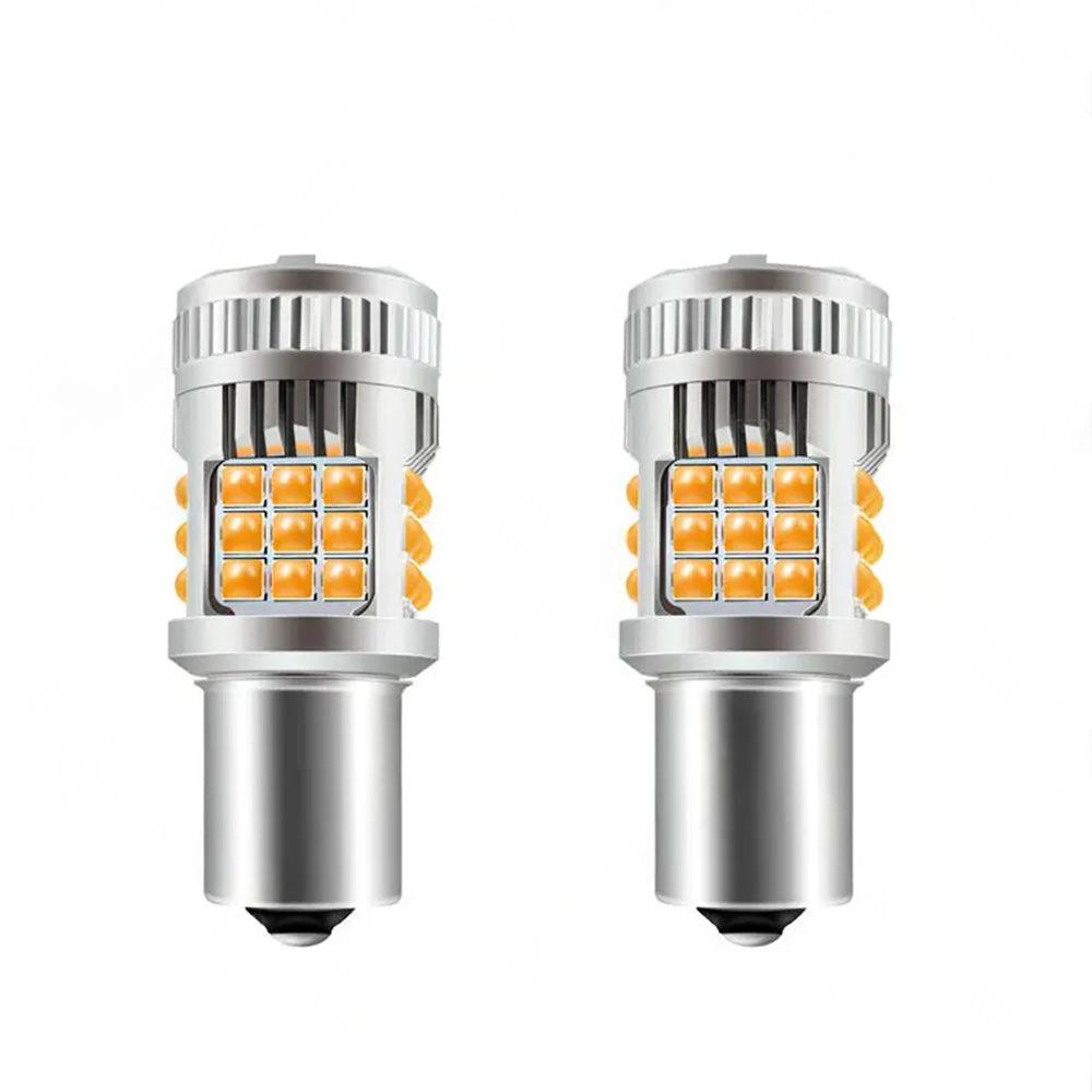 2PCS BA15S 1156 P21W LED Turn Signal Indicator Bulb Globe Amber No Hyper Flash