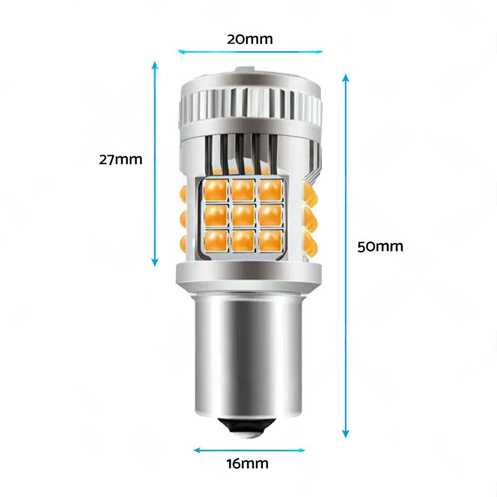 2PCS BA15S 1156 P21W LED Turn Signal Indicator Bulb Globe Amber No Hyper Flash