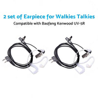 2PCS Covert Acoustic Tube Earpiece Headset Mic Suitable for Baofeng Kenwood