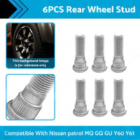 6PCS Rear Wheel Stud Suitable For Nissan patrol MQ GQ GU Y60 Y61