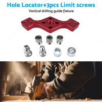 Drill Bit Vertical Pocket Hole Jig Dowel Drill Guide Self Centering Woodworking