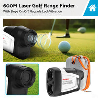 Mileseey 600M Golf Laser Range Finder with Slope On Off Flagpole Lock Vibration