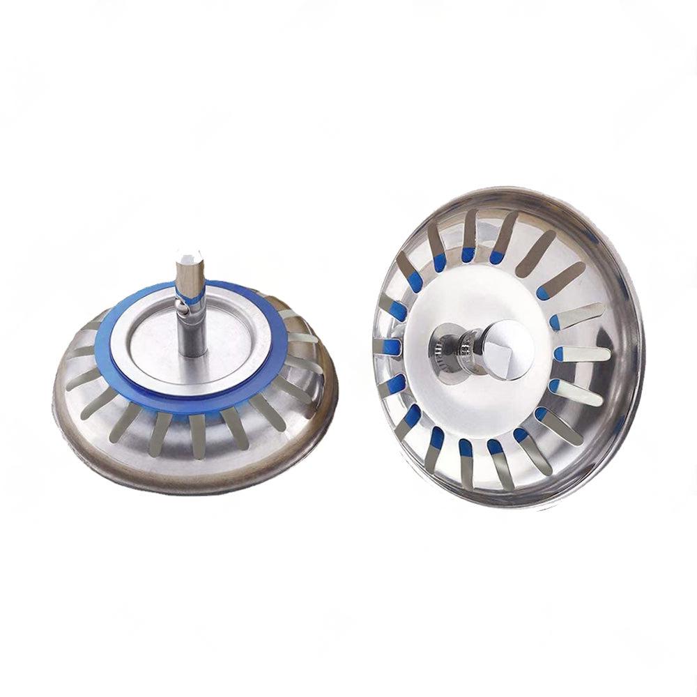 2PCS Kitchen Sink Strainer Plug Waste Drain Stopper Filter Stainless Steel