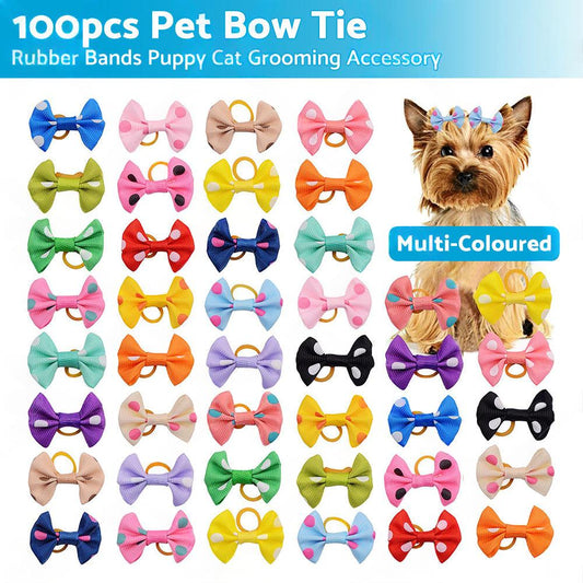 Pet Hair Bows Rubber Bands Suitable for Dog Cat Grooming Accessory