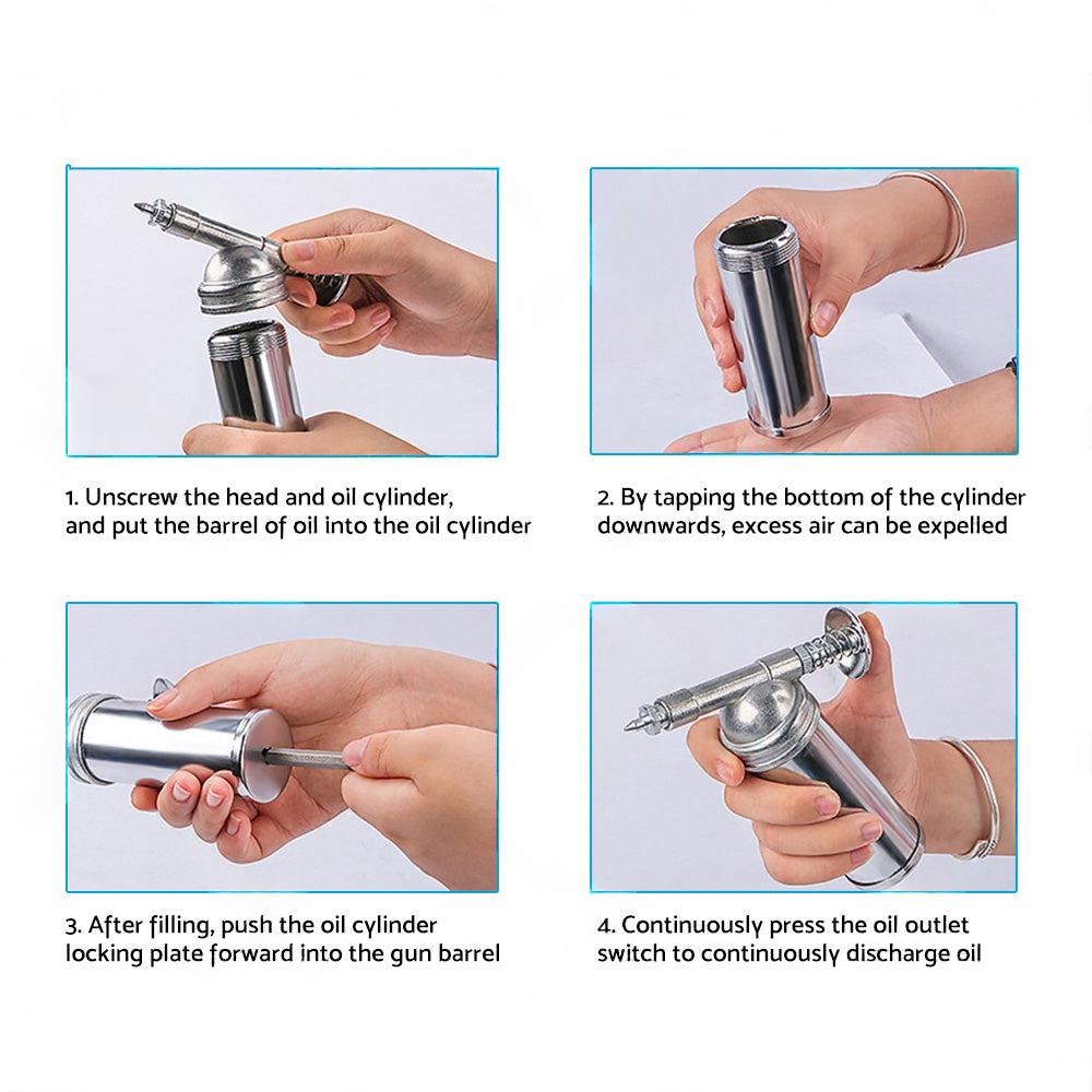 Metal Grease Gun For Chainsaw Chain Bar Sprocket Nose  and  Brushcutter Head Bearing