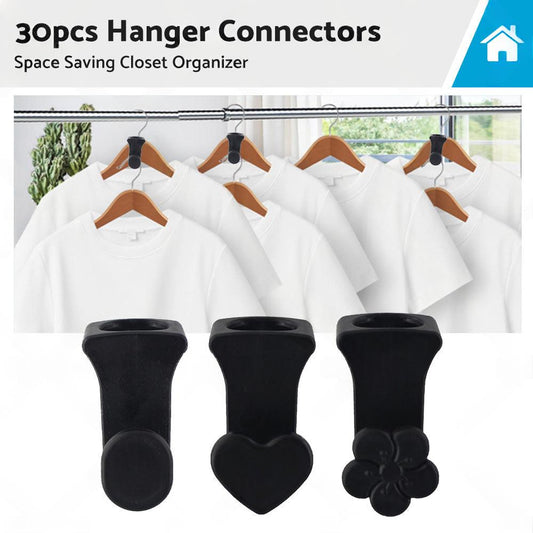 30PCS Closet Clothes Hanger Connector Hook Space Saving Organizer